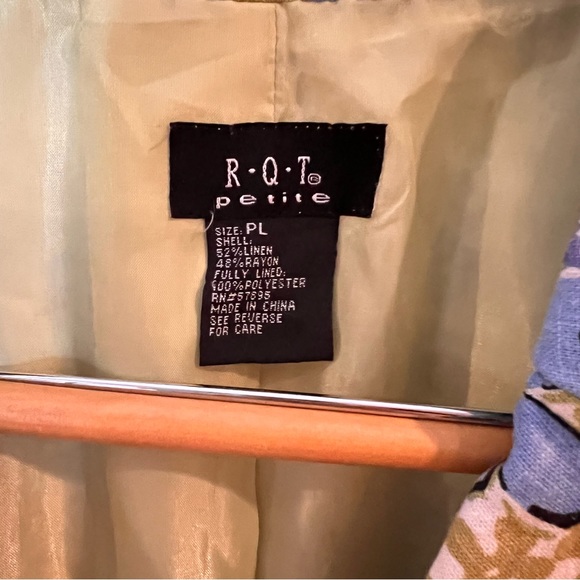 VINTAGE | 90s/Y2K colorful floral print linen cropped blazer jacket - Picture 5 of 10